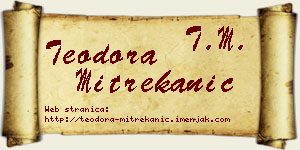 Teodora Mitrekanić vizit kartica